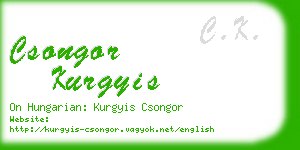 csongor kurgyis business card